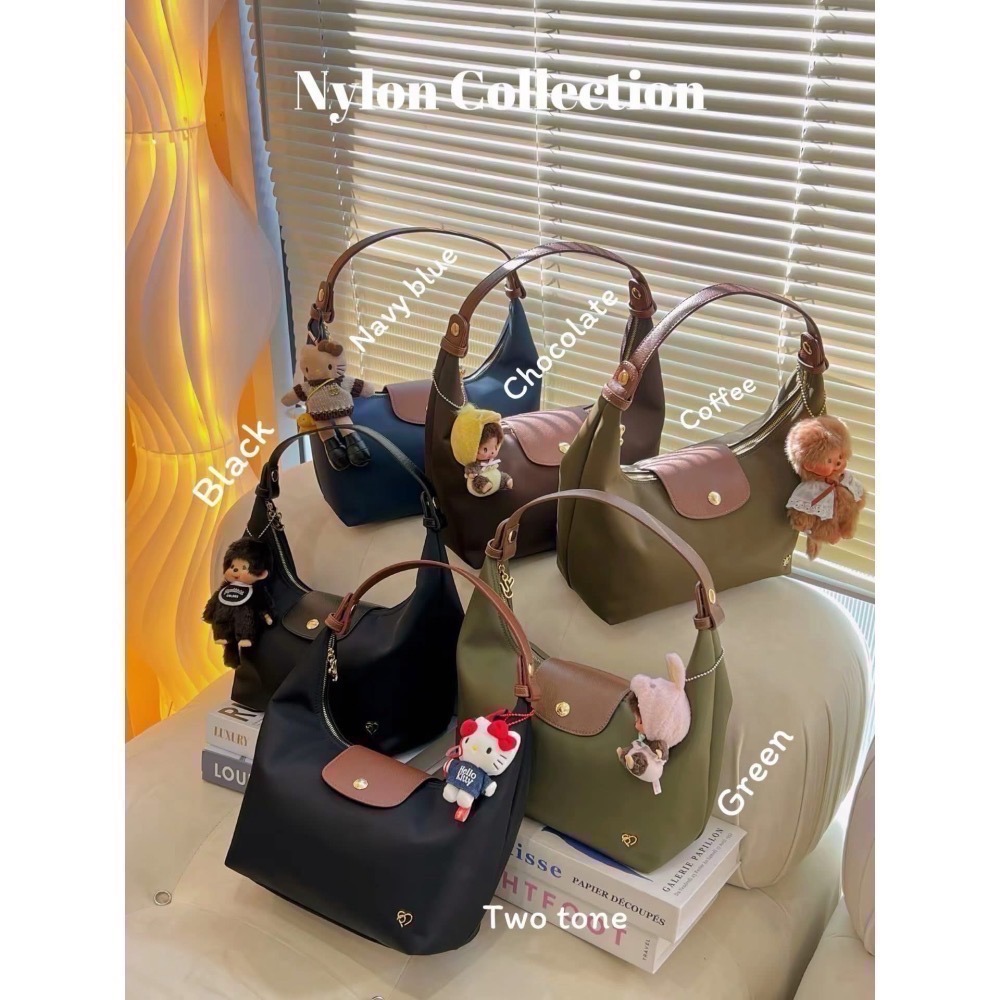 泰國Pony包品牌 大號MoYa 任2顆折100 尼龍材質/金釦 掀蓋腋下包 多背法 手提/肩背/斜跨-細節圖7