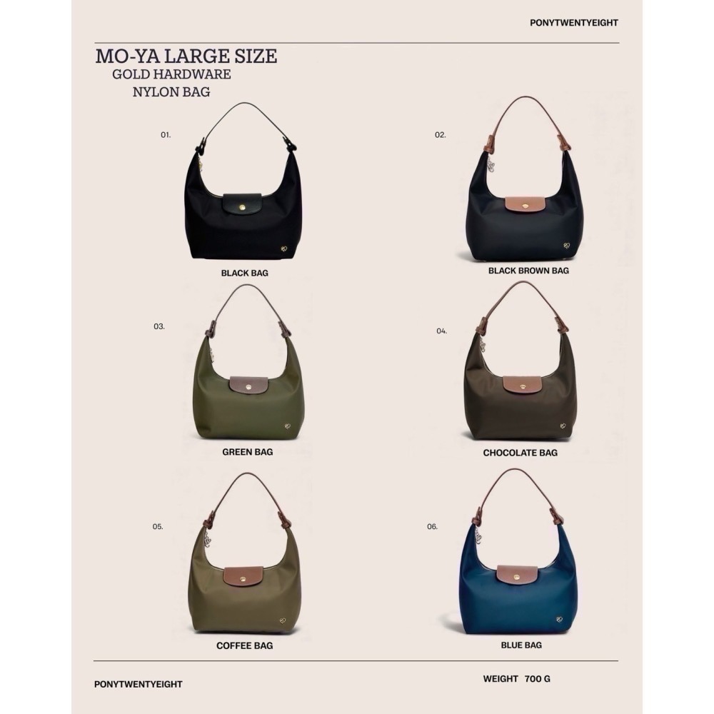 泰國Pony包品牌 大號MoYa 任2顆折100 尼龍材質/金釦 掀蓋腋下包 多背法 手提/肩背/斜跨-細節圖9