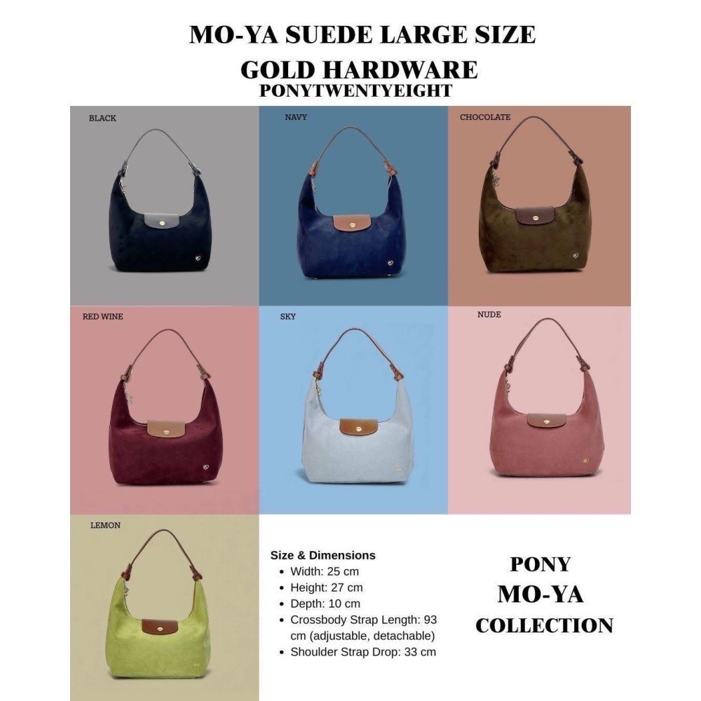 泰國Pony包品牌 大號MoYa 任2顆折100 麂皮材質 掀蓋腋下包 多背法 手提/肩背/斜跨-細節圖2