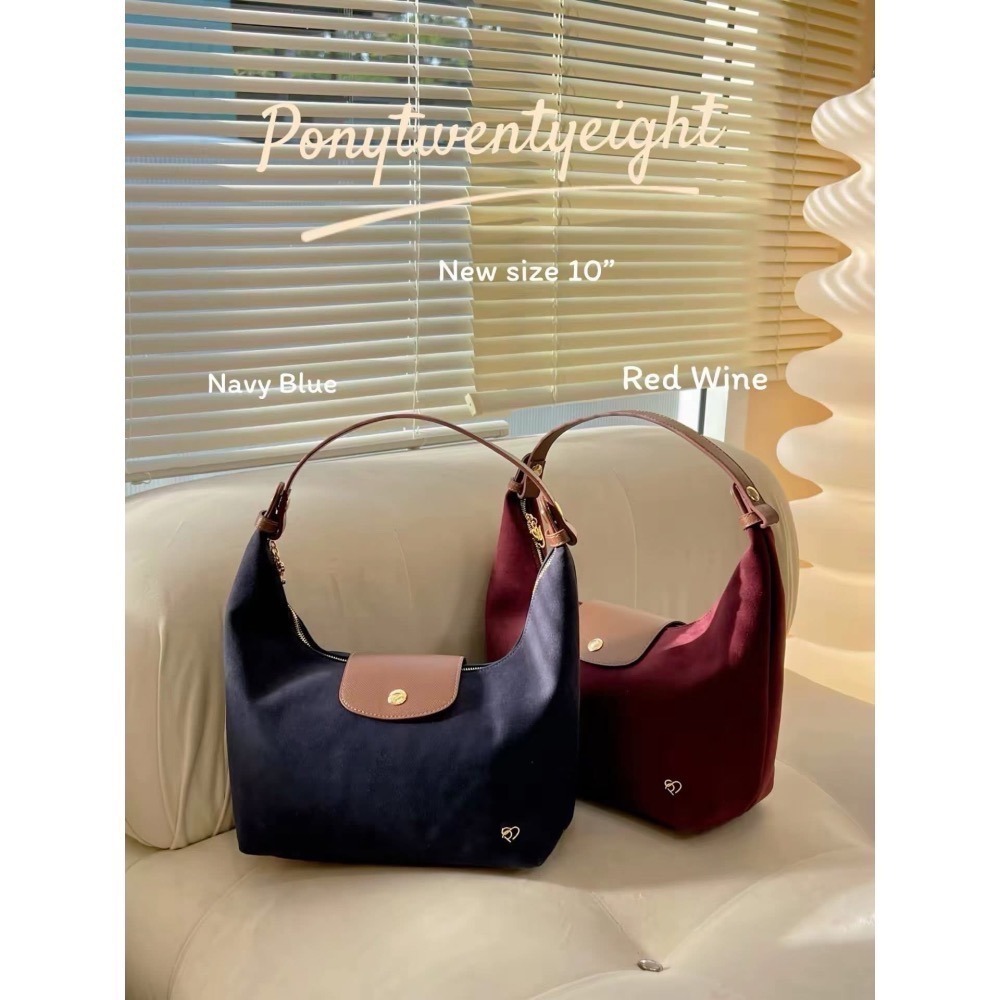 台中現貨 泰國Pony包品牌 大號MoYa 任2顆折100 麂皮材質 掀蓋腋下包 多背法 手提/肩背/斜跨-細節圖10