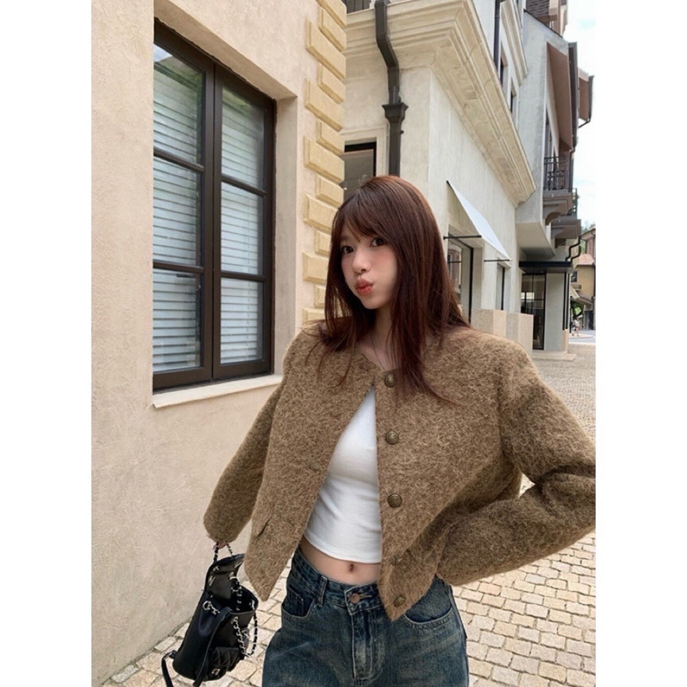 ［台中現貨⚡️］202511小資💘千金小香風～毛呢質感短版外套 $890 4色-細節圖2