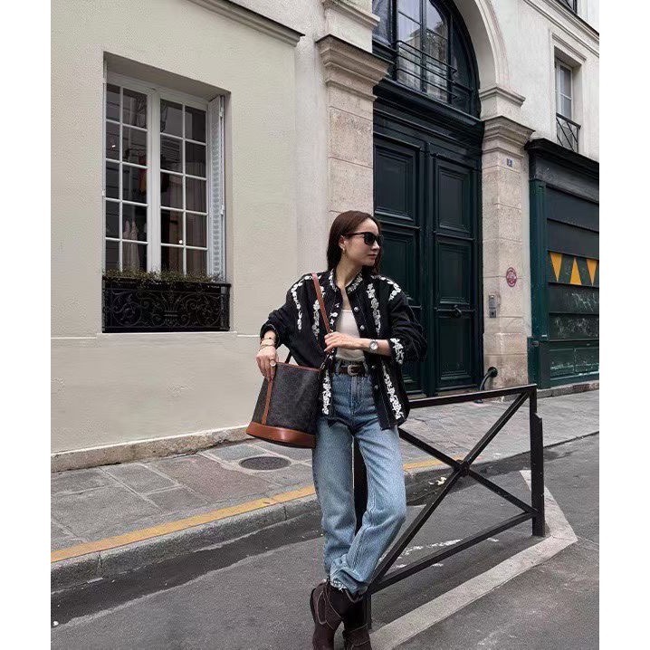 ［台中現貨⚡️］202511小資💘獨家設計師款 漫步香榭～重工設計感刺繡外套-細節圖2