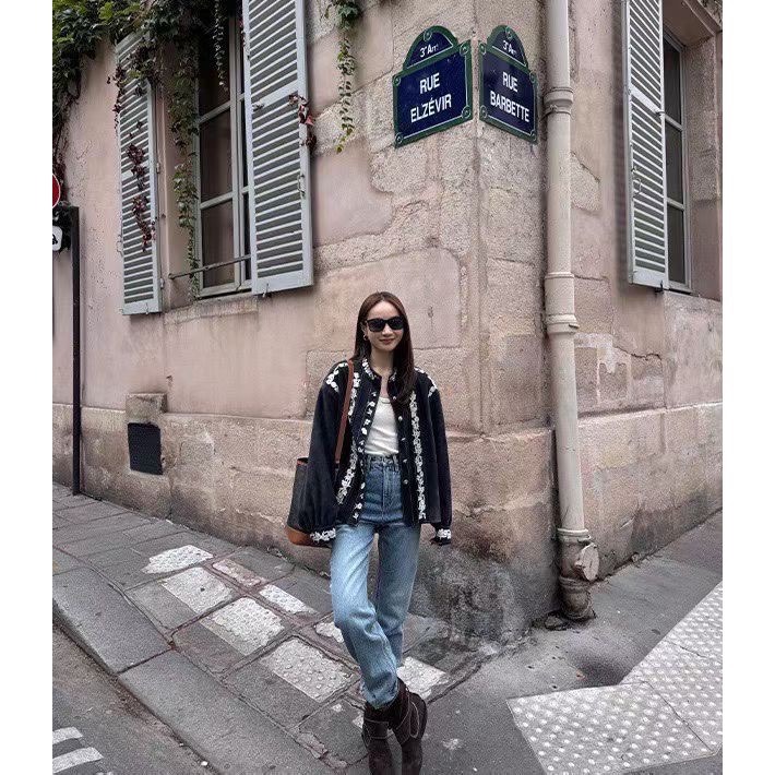 ［台中現貨⚡️］202511小資💘獨家設計師款 漫步香榭～重工設計感刺繡外套-細節圖8