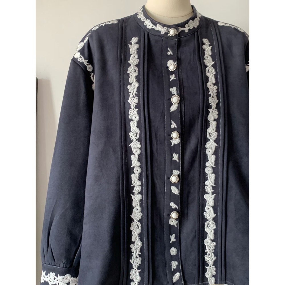 ［台中現貨⚡️］202511小資💘獨家設計師款 漫步香榭～重工設計感刺繡外套-細節圖11