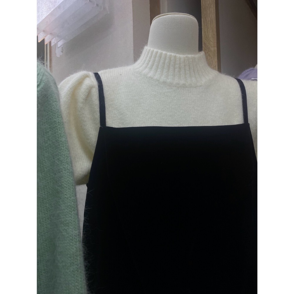 ［台中現貨⚡️］202511💘小資大胸友善🥰絲絨抽繩綁帶疊穿吊帶背心-細節圖11