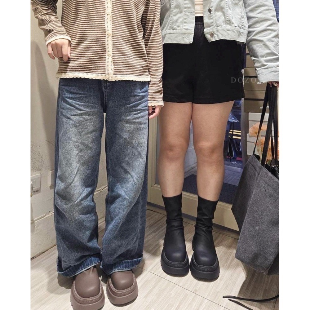 202512小資💘小編實穿包色 外銷韓國超舒服舒適厲害短靴 直接穿出女團長直腿~激瘦皮革厚底短靴36-40-細節圖7