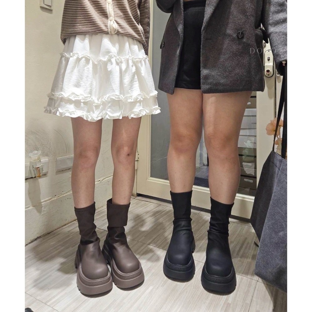 202512小資💘小編實穿包色 外銷韓國超舒服舒適厲害短靴 直接穿出女團長直腿~激瘦皮革厚底短靴36-40-細節圖8