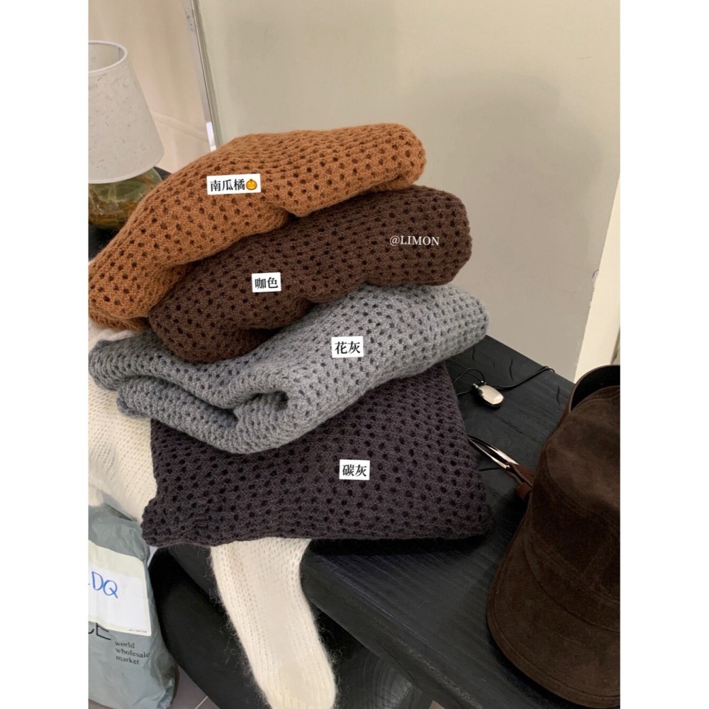 ［台中現貨⚡️］202511小資💘時髦女孩慵懶日常～鏤空編織長毛衣&腰帶  寬鬆又顯瘦~棉花糖懶人穿搭-細節圖4