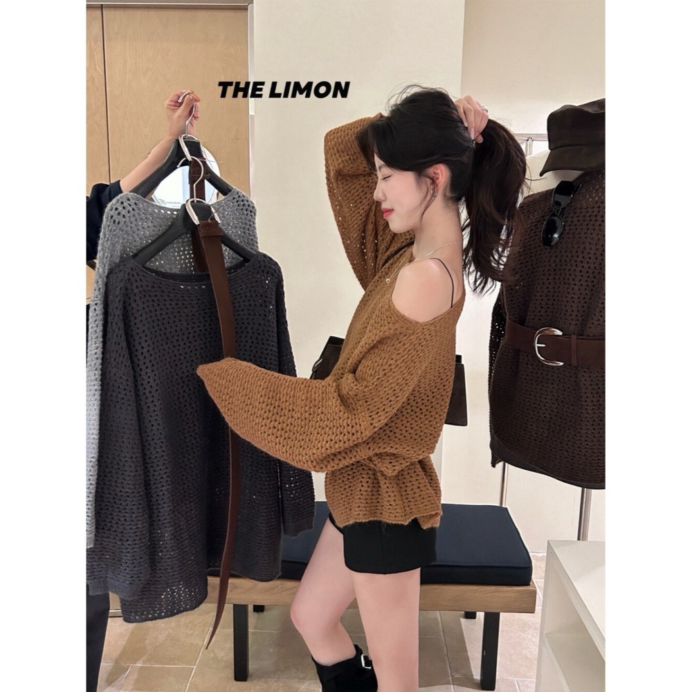 ［台中現貨⚡️］202511小資💘時髦女孩慵懶日常～鏤空編織長毛衣&腰帶  寬鬆又顯瘦~棉花糖懶人穿搭-細節圖7