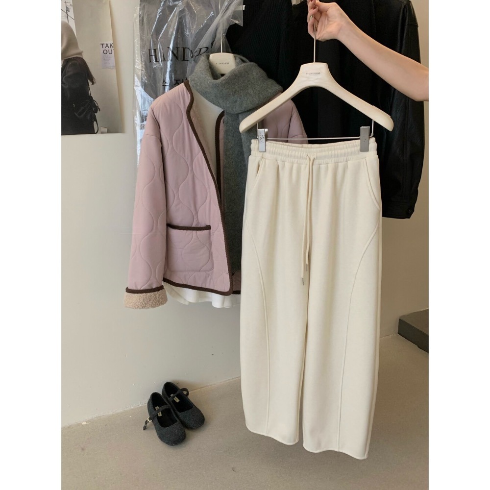 202511小資💘彎刀休閒褲 顯瘦鬆緊腰圍 大屁屁友善 不貼腿貼臀又顯瘦保暖 2色 SML-細節圖7