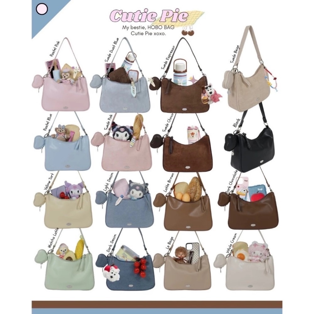 現貨 泰國8angles包品牌 cutie pie  送愛心小包 麂皮PU 拉鍊hobo腋下包 多背法-細節圖2