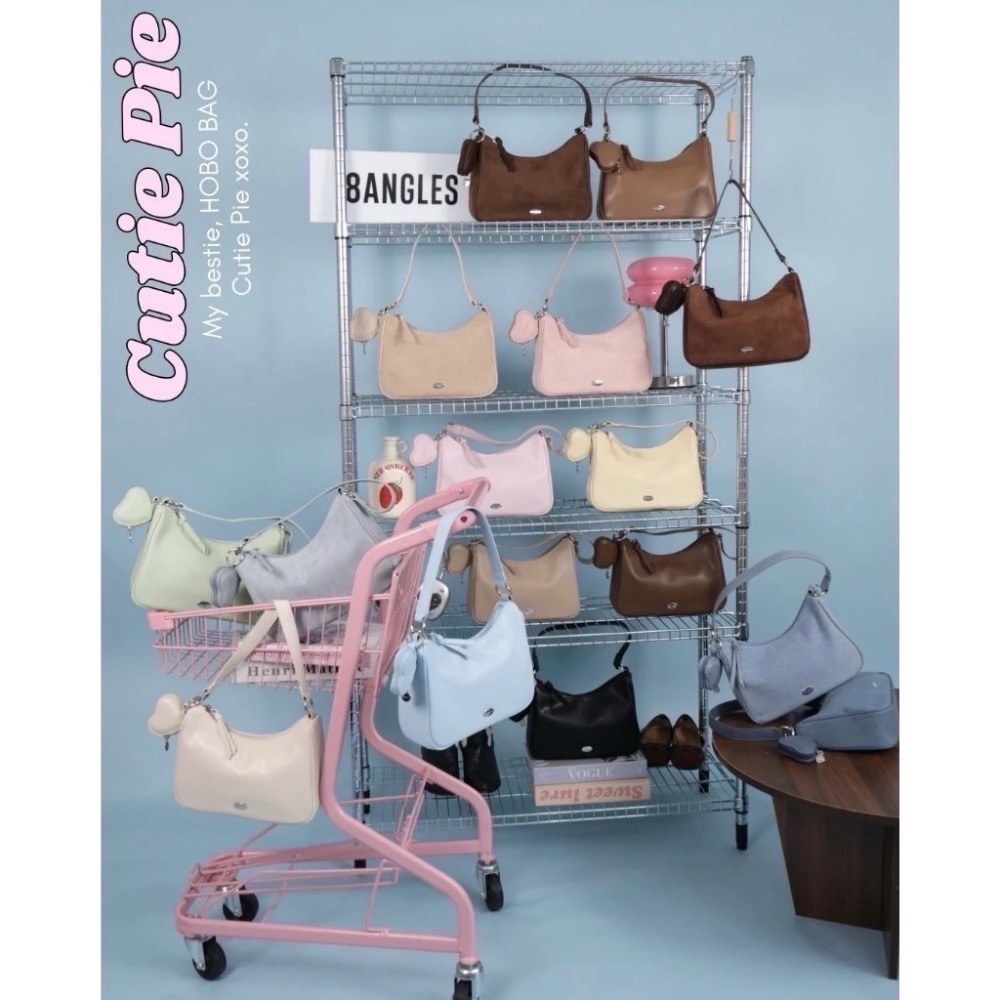 台中現貨 泰國8angles包品牌 cutie pie  送愛心小包 麂皮PU 拉鍊hobo腋下包 多背法-細節圖3