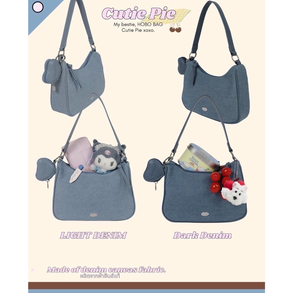 台中現貨 泰國8angles包品牌 cutie pie  送愛心小包 麂皮PU 拉鍊hobo腋下包 多背法-細節圖10