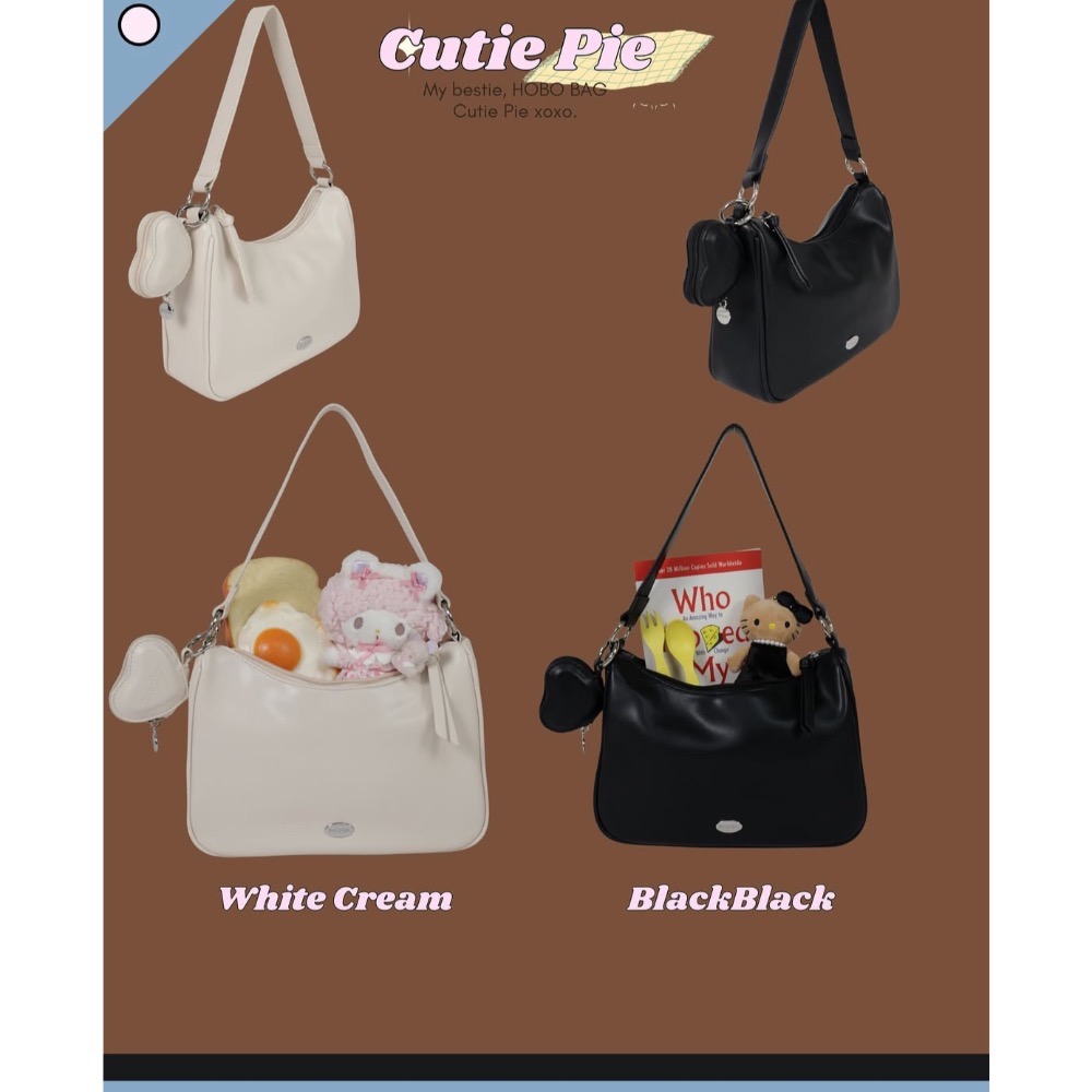 現貨 泰國8angles包品牌 cutie pie  送愛心小包 麂皮PU 拉鍊hobo腋下包 多背法-規格圖11