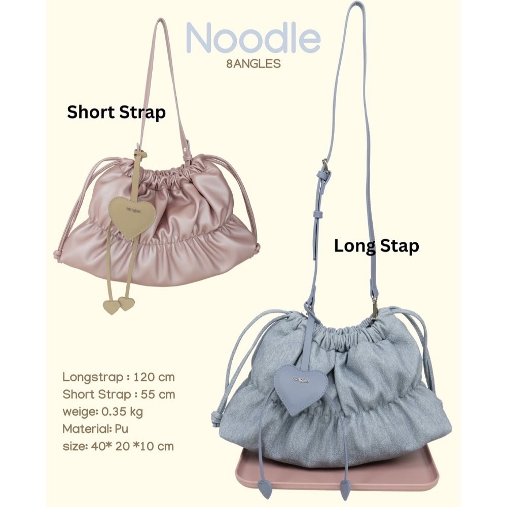 台中現貨 泰國8angles包品牌 Noodle 大容量 iPAID 送愛心掛飾 麂皮PU 拉鍊 雲朵包 餃子包-規格圖11