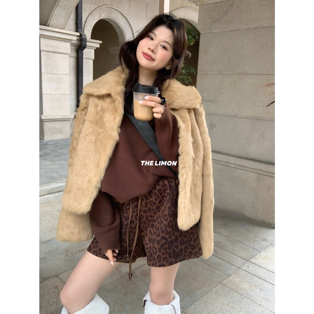 ［台中現貨⚡️］202511小資💘可可豹紋休閒短褲（腰帶串珠）-細節圖11