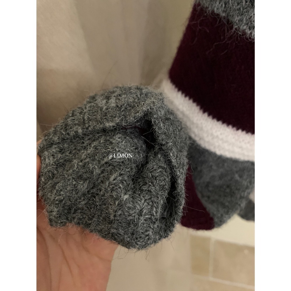 ［台中現貨⚡️］202511小資💘 冬日序曲～撞色條紋圓領毛衣 8％羊毛4色-細節圖11