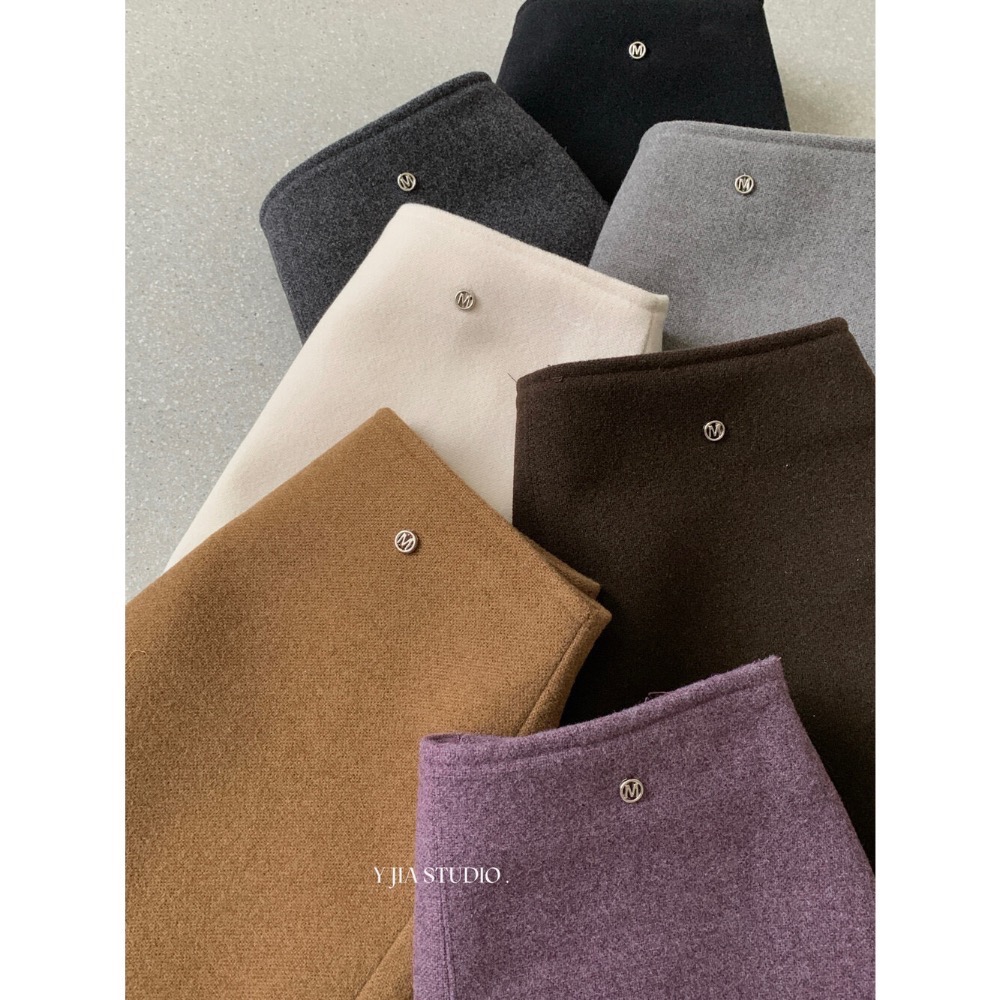 202512小資💘 百搭款 七色毛呢短裙～秋冬高腰顯瘦a字半身裙半身裙  SML-細節圖10