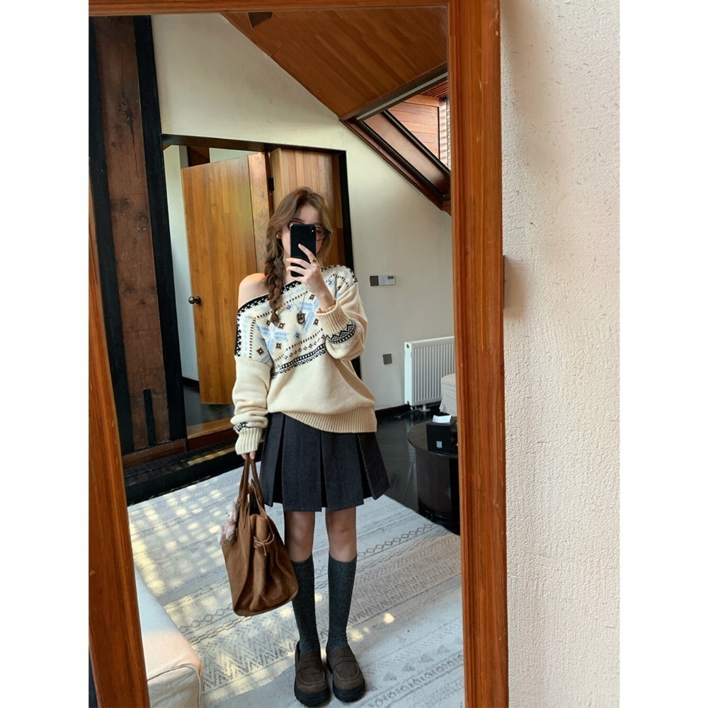 ［台中現貨⚡️］202512小資💘 學院風 冬日高級感格雷系毛呢高腰學院風百搭加厚百褶裙半身裙 SML-細節圖2