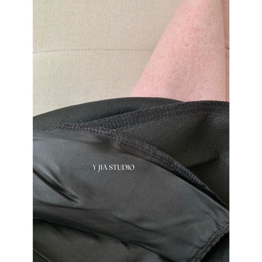 ［台中現貨⚡️］202512小資💘 學院風 冬日高級感格雷系毛呢高腰學院風百搭加厚百褶裙半身裙 SML-細節圖10