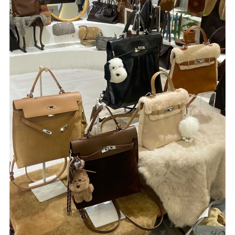 202511正韓🇰🇷小香風小羔羊雙肩包 皮穿鍊 多背法-細節圖11