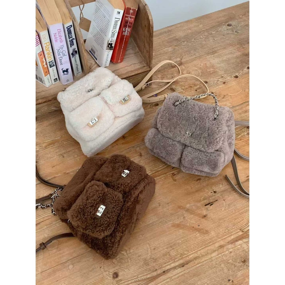 202511正韓🇰🇷小香風小羔羊雙肩包 皮穿鍊 多背法-規格圖11