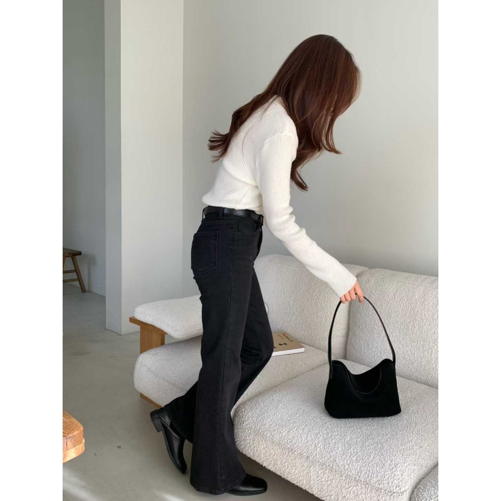 202511正韓🇰🇷麂皮俐落簡約翻蓋腋下hobo包 4色-細節圖9