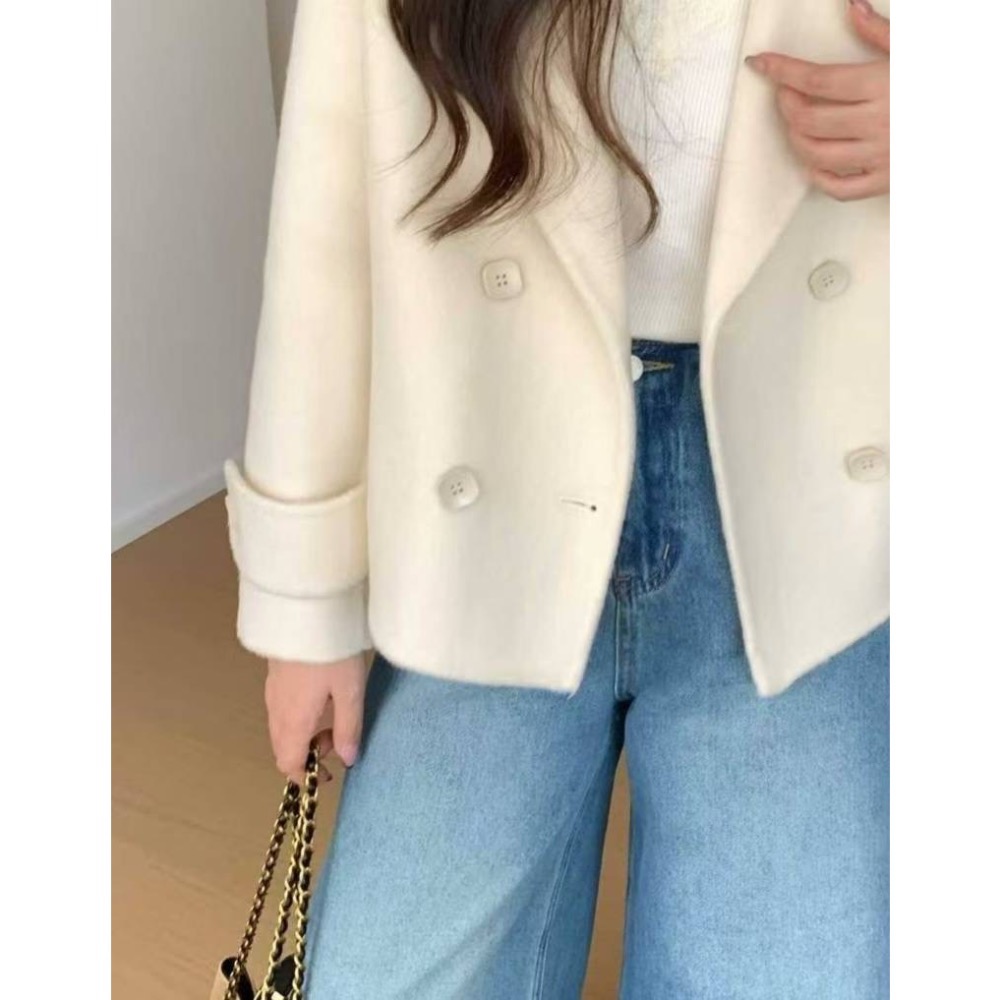 202511正韓🇰🇷100%羊毛🐑幹練短版大衣西裝外套 2色-細節圖4