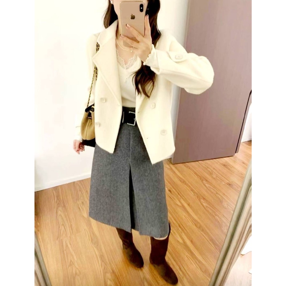 202511正韓🇰🇷100%羊毛🐑幹練短版大衣西裝外套 2色-細節圖6
