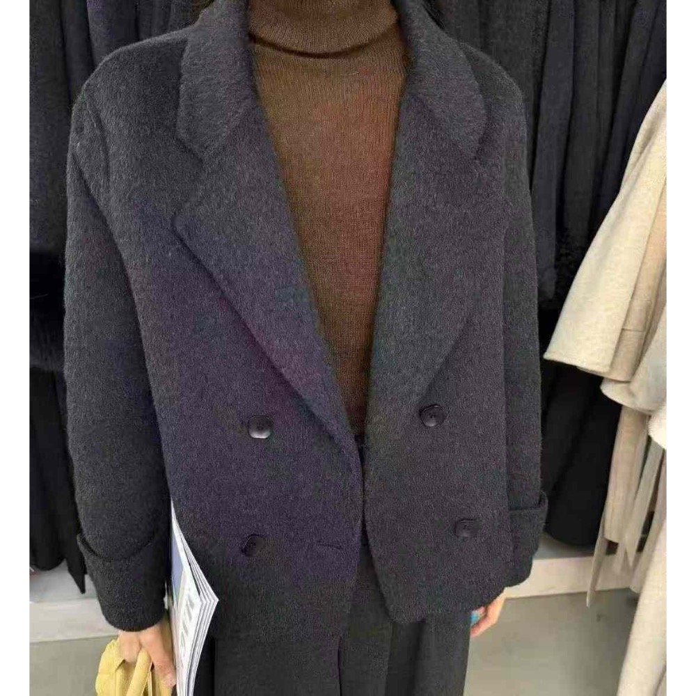 202511正韓🇰🇷100%羊毛🐑幹練短版大衣西裝外套 2色-細節圖8