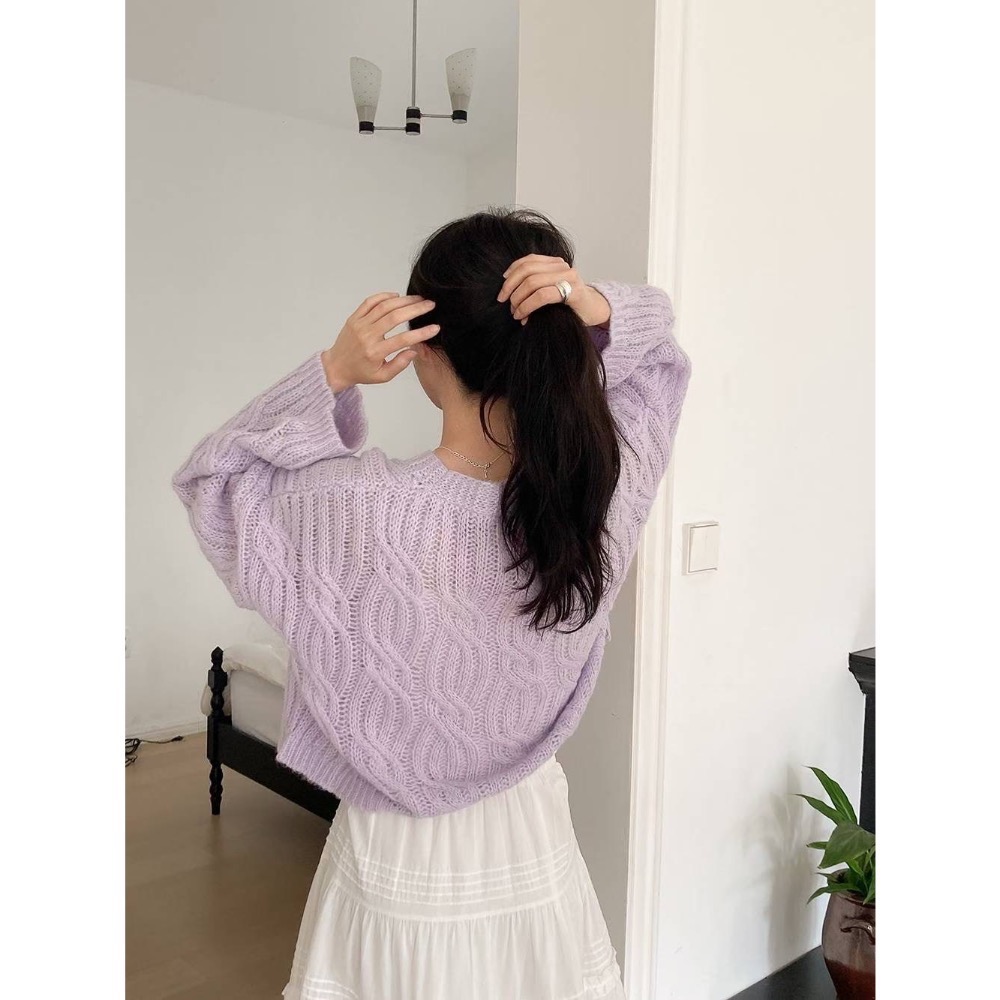 202511百元正韓🇰🇷寬鬆鉤針織鏤空顯瘦大v領 大胸友善 兩穿上衣外套 2色-細節圖4