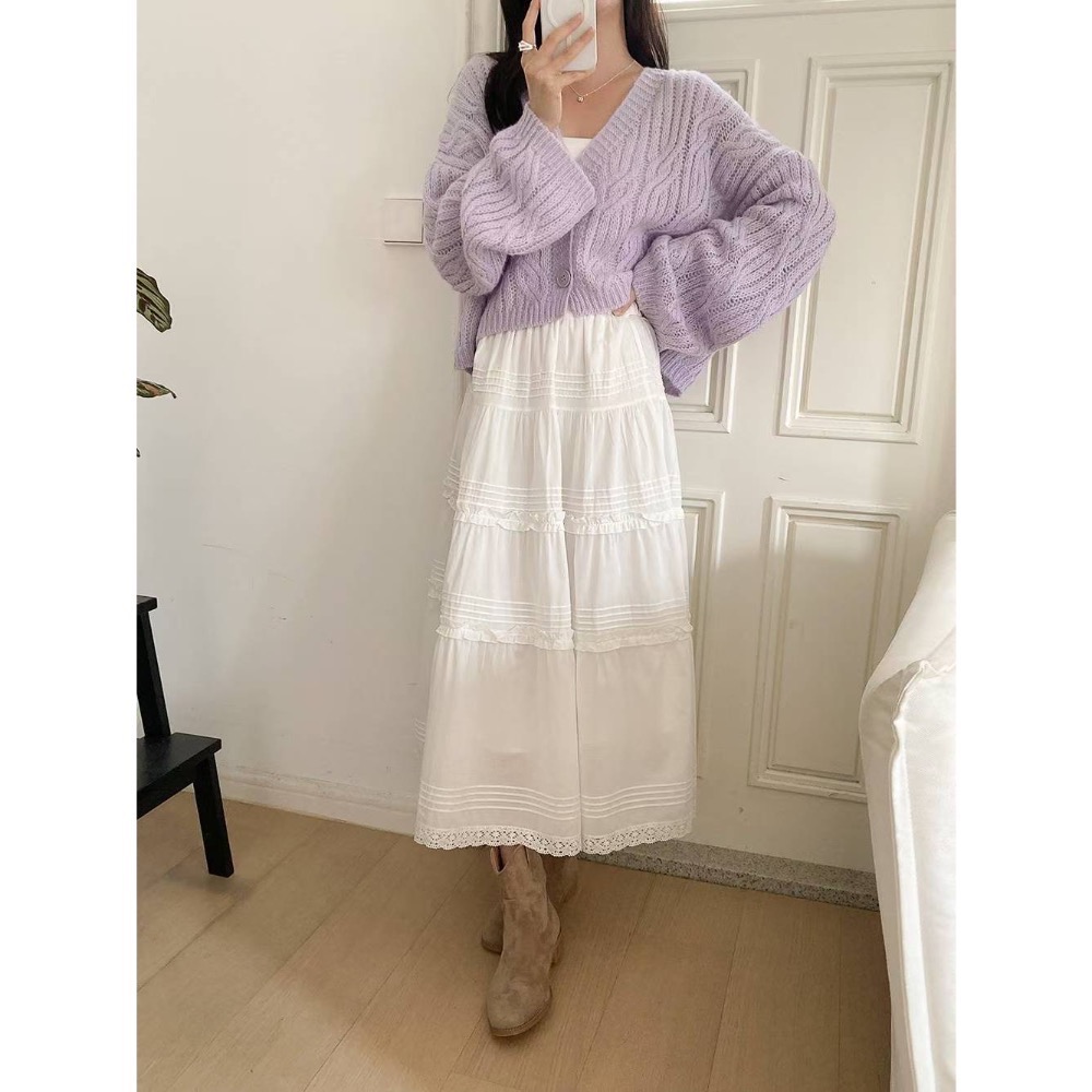 202511百元正韓🇰🇷寬鬆鉤針織鏤空顯瘦大v領 大胸友善 兩穿上衣外套 2色-細節圖9