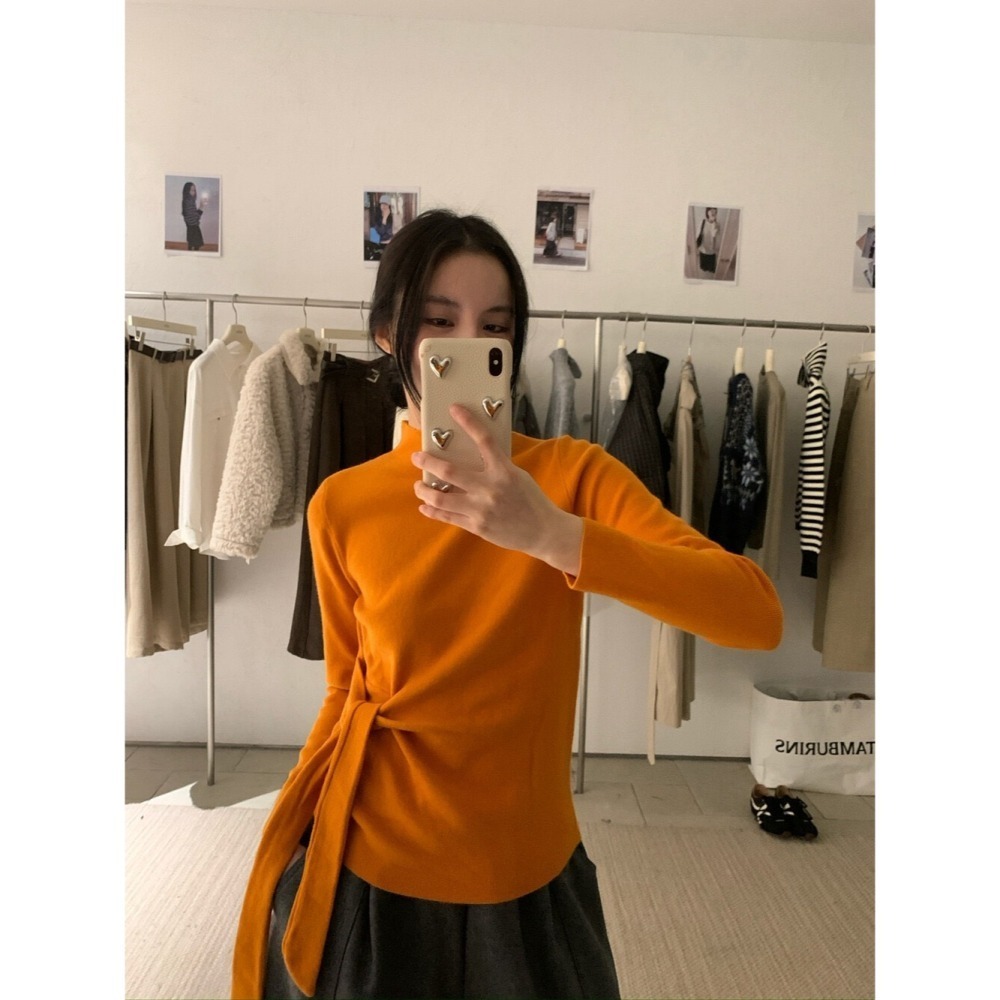 ［台中現貨⚡️］202511小資💘 純色內搭最推 每年必買針織上衣 萊賽爾羊毛綁代半高領針織毛衣 10%羊毛-細節圖6