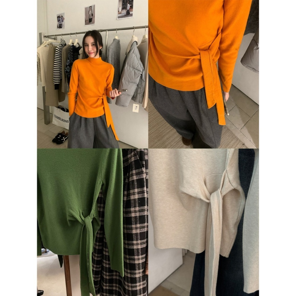 ［台中現貨⚡️］202511小資💘 純色內搭最推 每年必買針織上衣 萊賽爾羊毛綁代半高領針織毛衣 10%羊毛-細節圖10