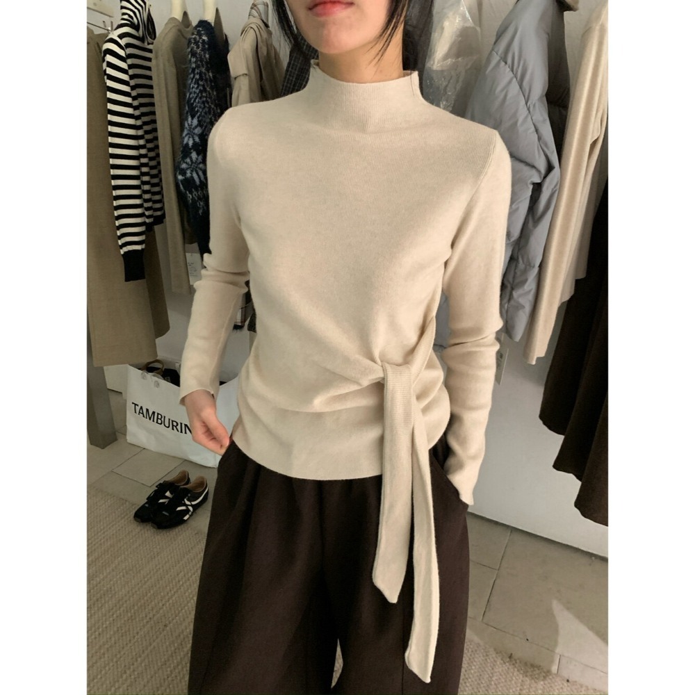 ［台中現貨⚡️］202511小資💘 純色內搭最推 每年必買針織上衣 萊賽爾羊毛綁代半高領針織毛衣 10%羊毛-規格圖11