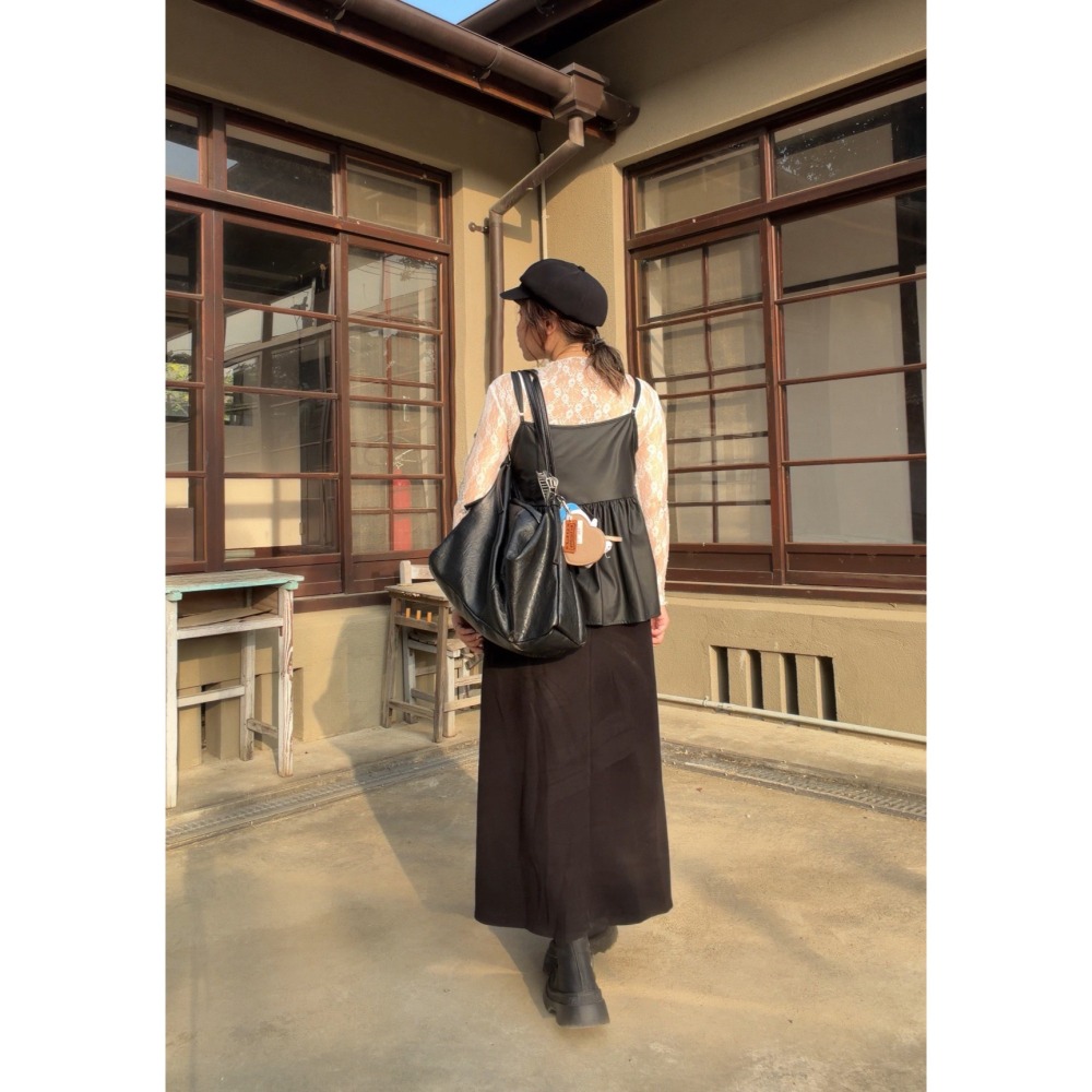 ［台中現貨⚡️］202511小資💘廠商訂製款✨激瘦真的不一樣 高腰側開衩超修飾毛呢長裙  深灰/黑色 2色-細節圖6