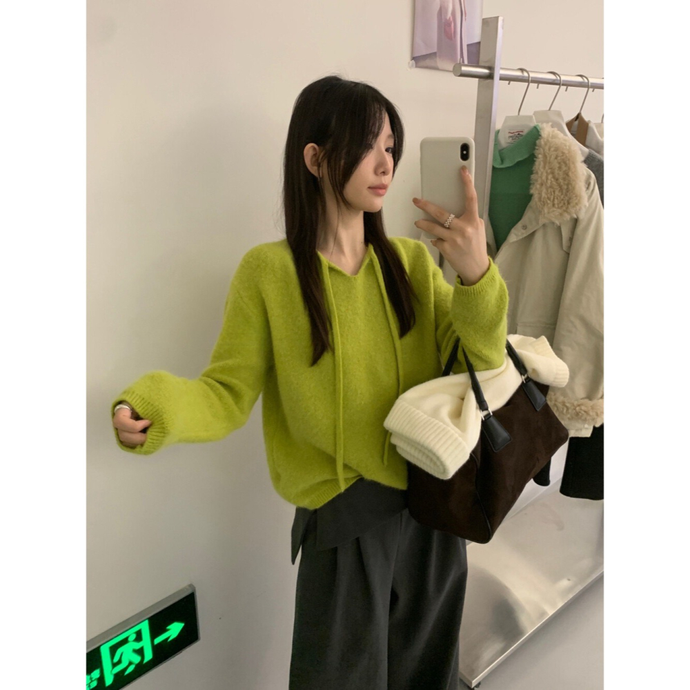 202511小資💘柔軟親膚 10%兔毛 綁帶簡約溫柔毛衣 大胸友善  7色-細節圖11