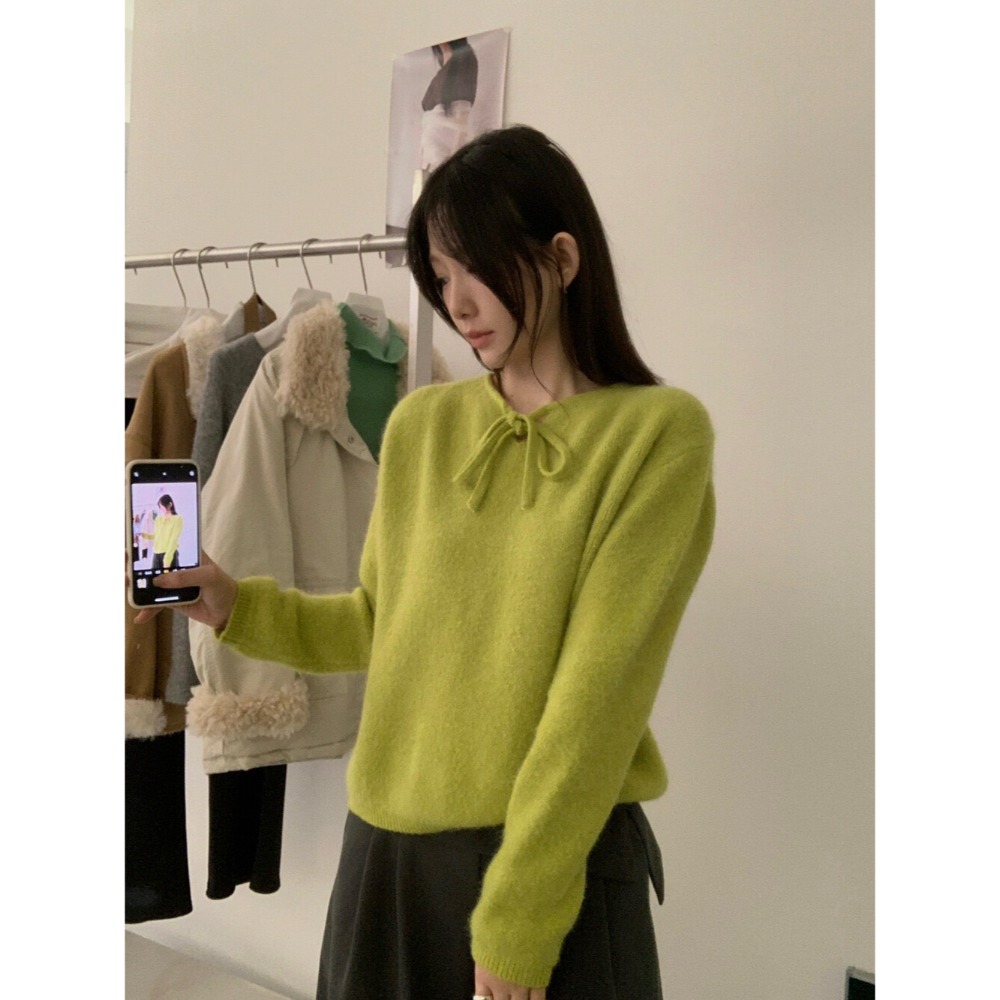 202511小資💘柔軟親膚 10%兔毛 綁帶簡約溫柔毛衣 大胸友善  7色-規格圖11