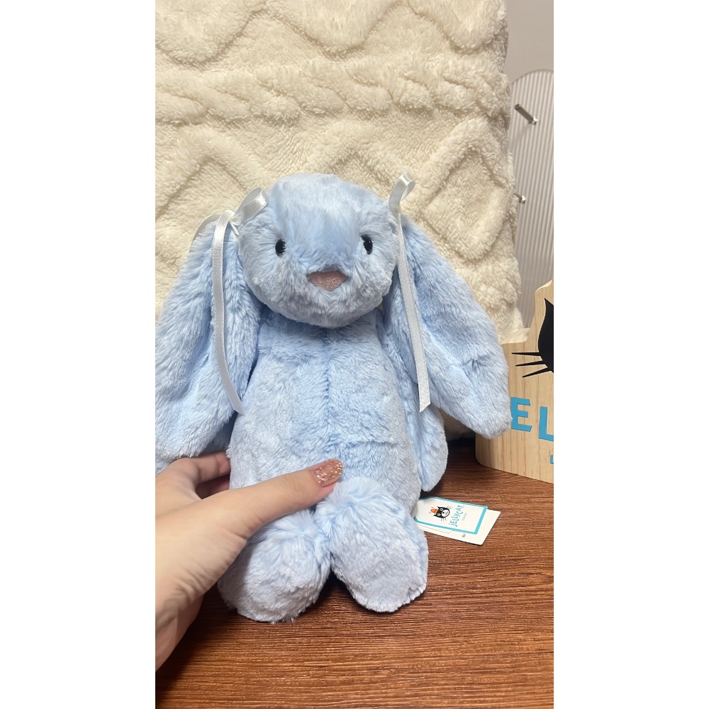 台中現貨⚡️Jellycat 邦尼兔🐰寶寶藍含防塵袋-細節圖3