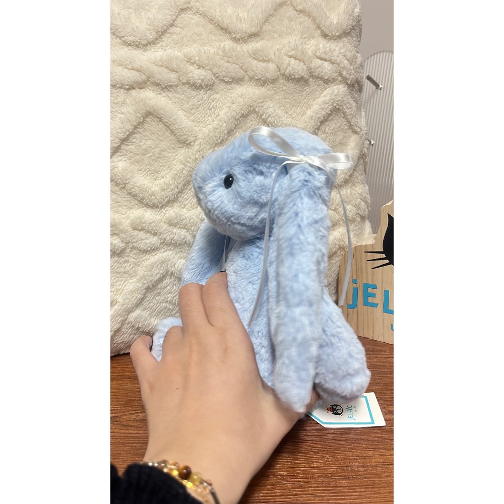 台中現貨⚡️Jellycat 邦尼兔🐰寶寶藍含防塵袋-細節圖5