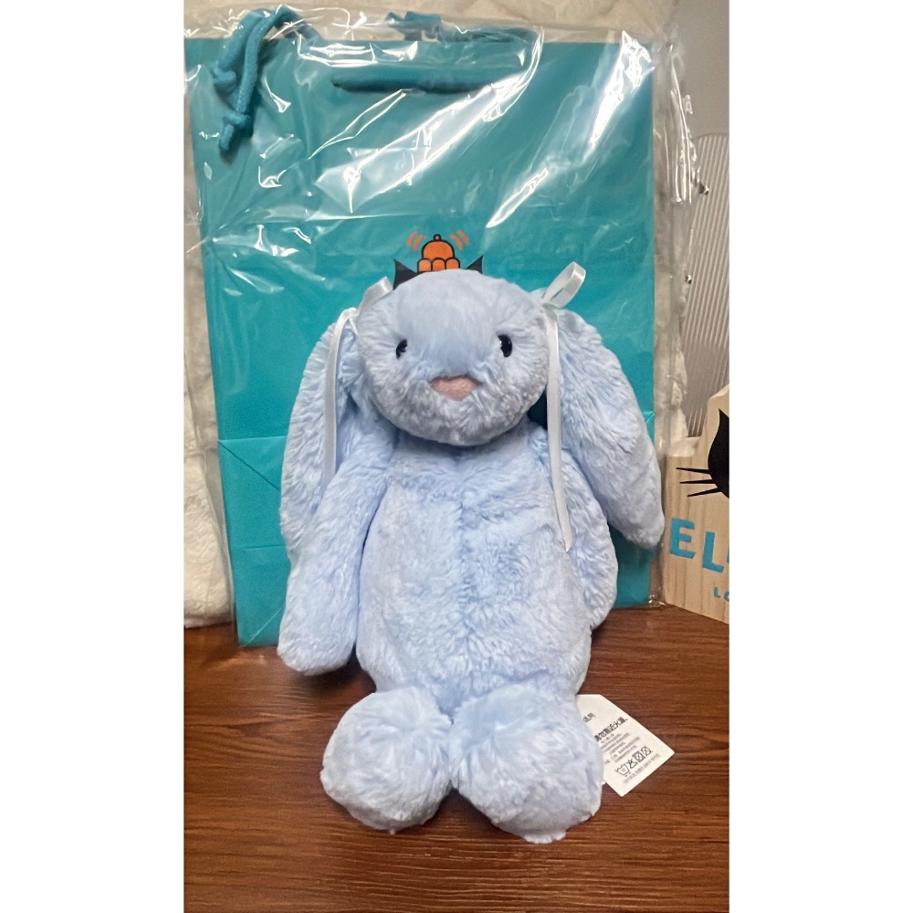 台中現貨⚡️Jellycat 邦尼兔🐰寶寶藍含防塵袋-細節圖8
