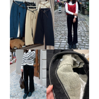 202512小資💘12月最強推的褲子還送腰帶 超修飾假跨寬 長腿姐姐闊腿薄絨牛仔褲 XS-XXL 5色