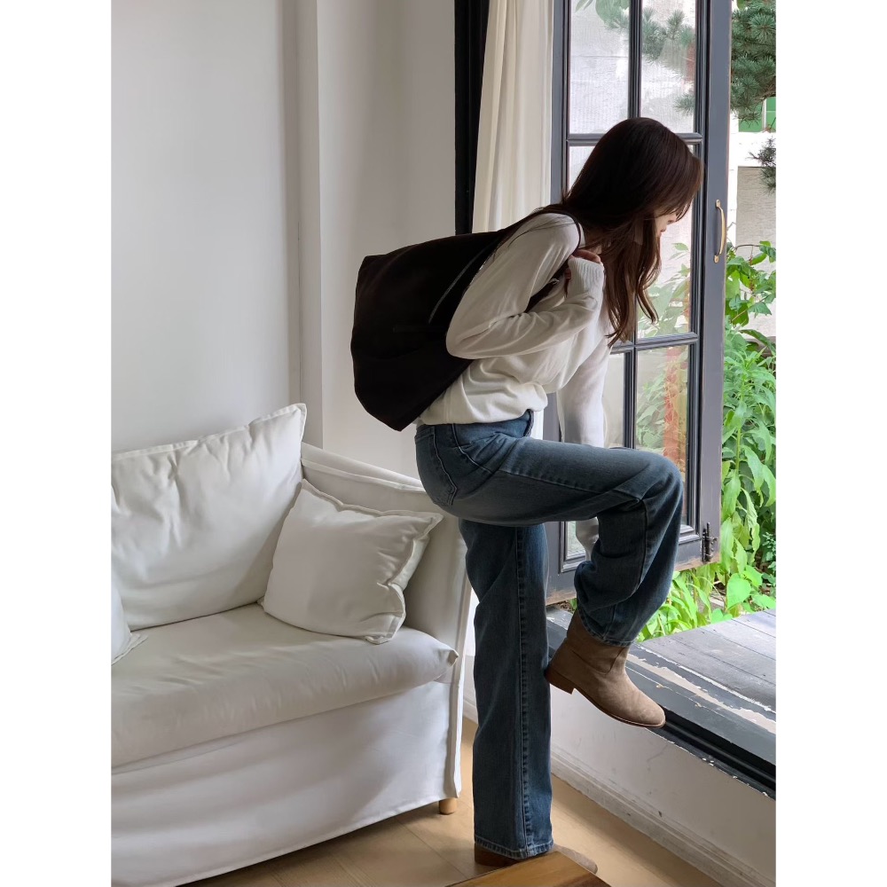 202512正韓🇰🇷真皮 hobo 真皮 麂皮 2色 大容量飯糰包 肩背包 斜背包  側背包-細節圖3