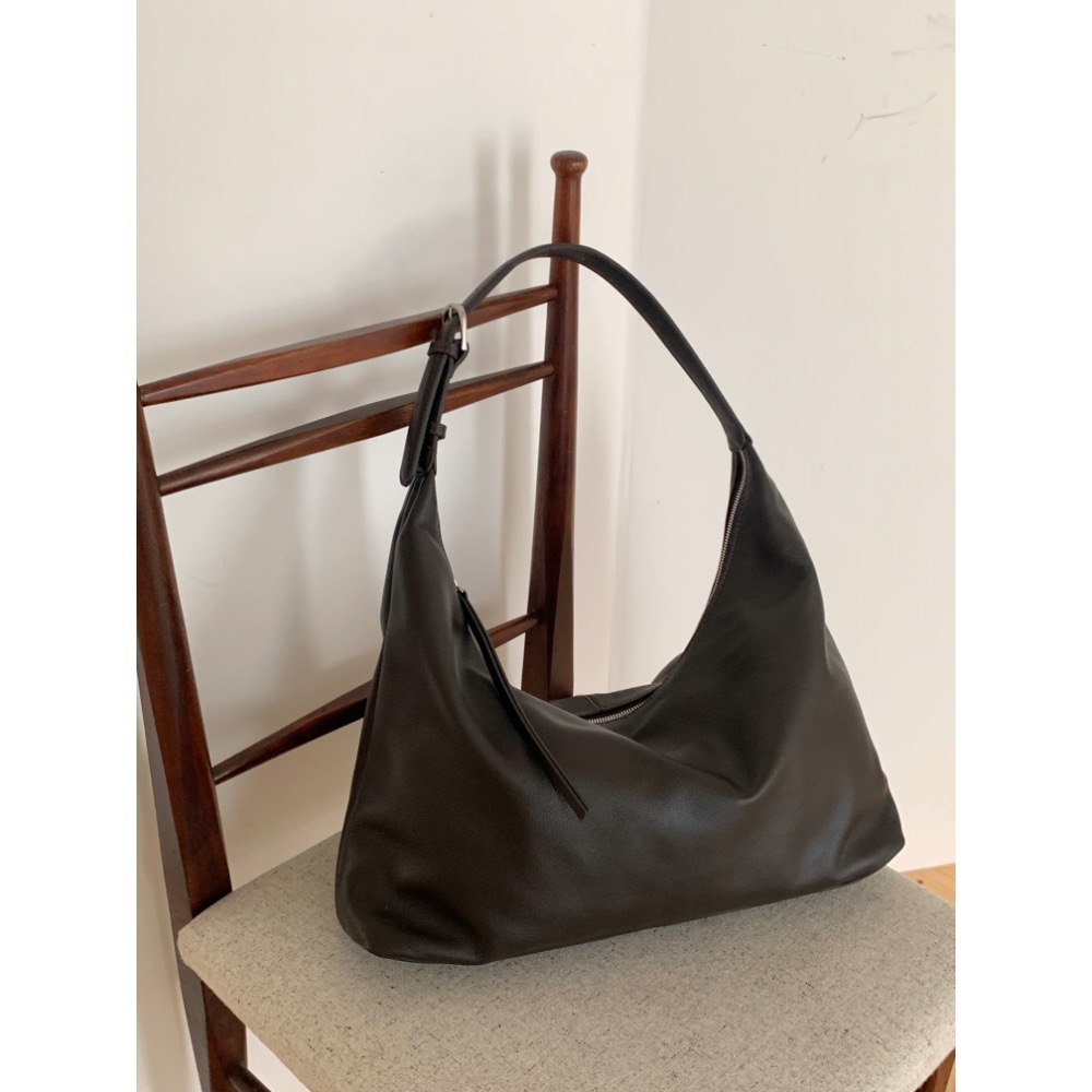 202512正韓🇰🇷真皮 hobo 小牛皮 2色 大容量飯糰包 肩背包 斜背包  側背包-細節圖2