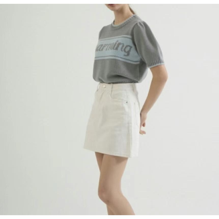 台中現貨⚡️202512正韓🇰🇷撞色公主袖針織短袖毛衣上衣針織衫 3色-細節圖8