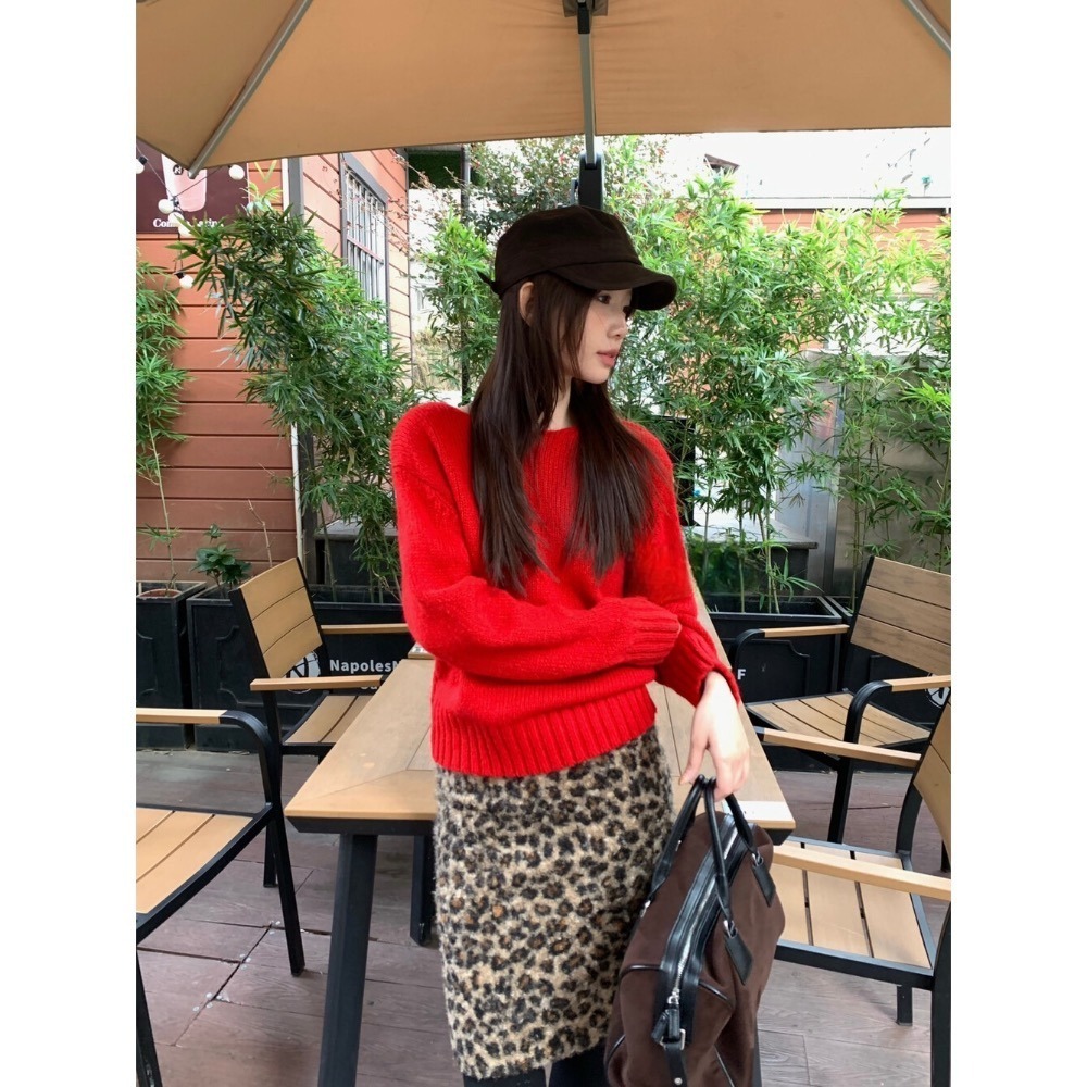 ［台中現貨⚡️過年紅色毛衣］💘韓系兩面穿溫柔綁帶蝴蝶結軟糯舒適甜美套頭保暖毛衣（含12%羊毛）過年紅色毛衣25178-細節圖7