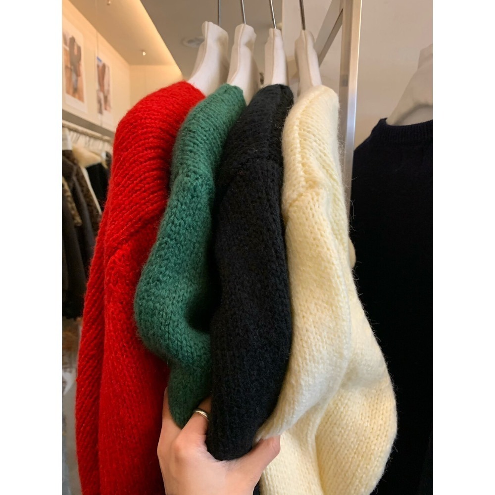 ［台中現貨⚡️過年紅色毛衣］💘韓系兩面穿溫柔綁帶蝴蝶結軟糯舒適甜美套頭保暖毛衣（含12%羊毛）過年紅色毛衣25178-細節圖10