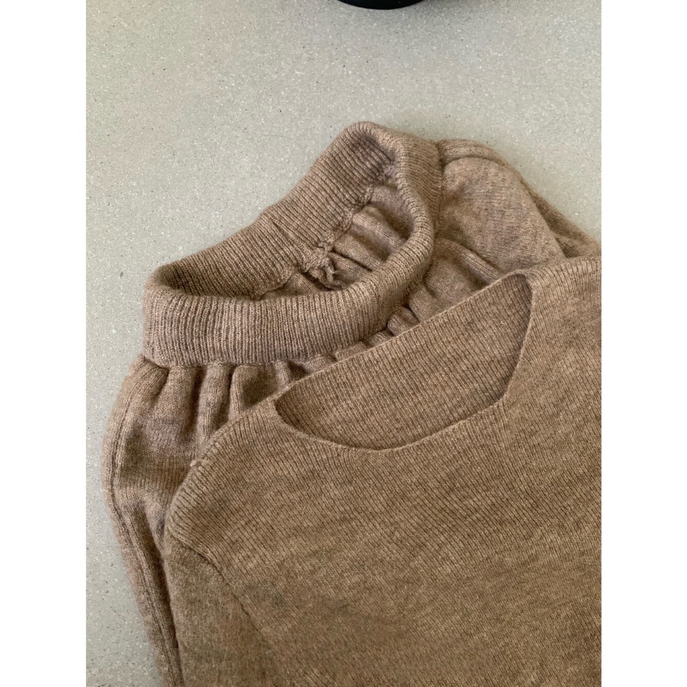 台中現貨⚡️202512小資💘法式復古風圓領長袖針織上衣+簡約闊腿休閒褲套裝 1199-555-細節圖11