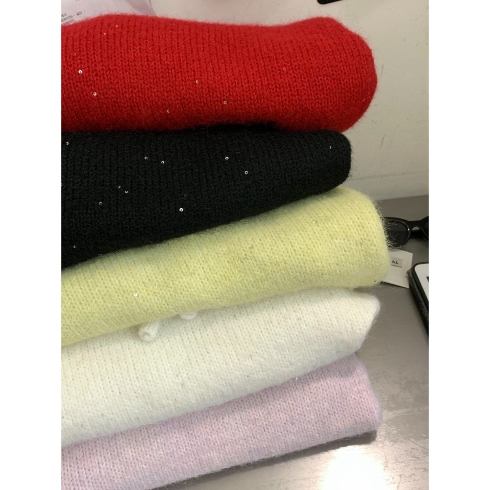 ［台中現貨⚡️過年紅色毛衣］💘細閃亮兩面穿溫柔綁帶蝴蝶結軟糯舒適甜美套頭保暖毛衣（含8%羊毛）過年紅色毛衣06742-細節圖11