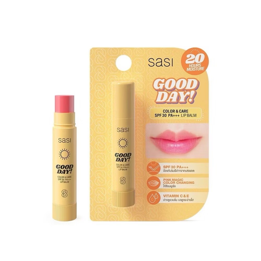 台中現貨⚡️sasi泰國🇹🇭美好一天日間/夜間 防曬 變色 潤色 保濕 滋潤 護唇膏 潤唇膏-規格圖11